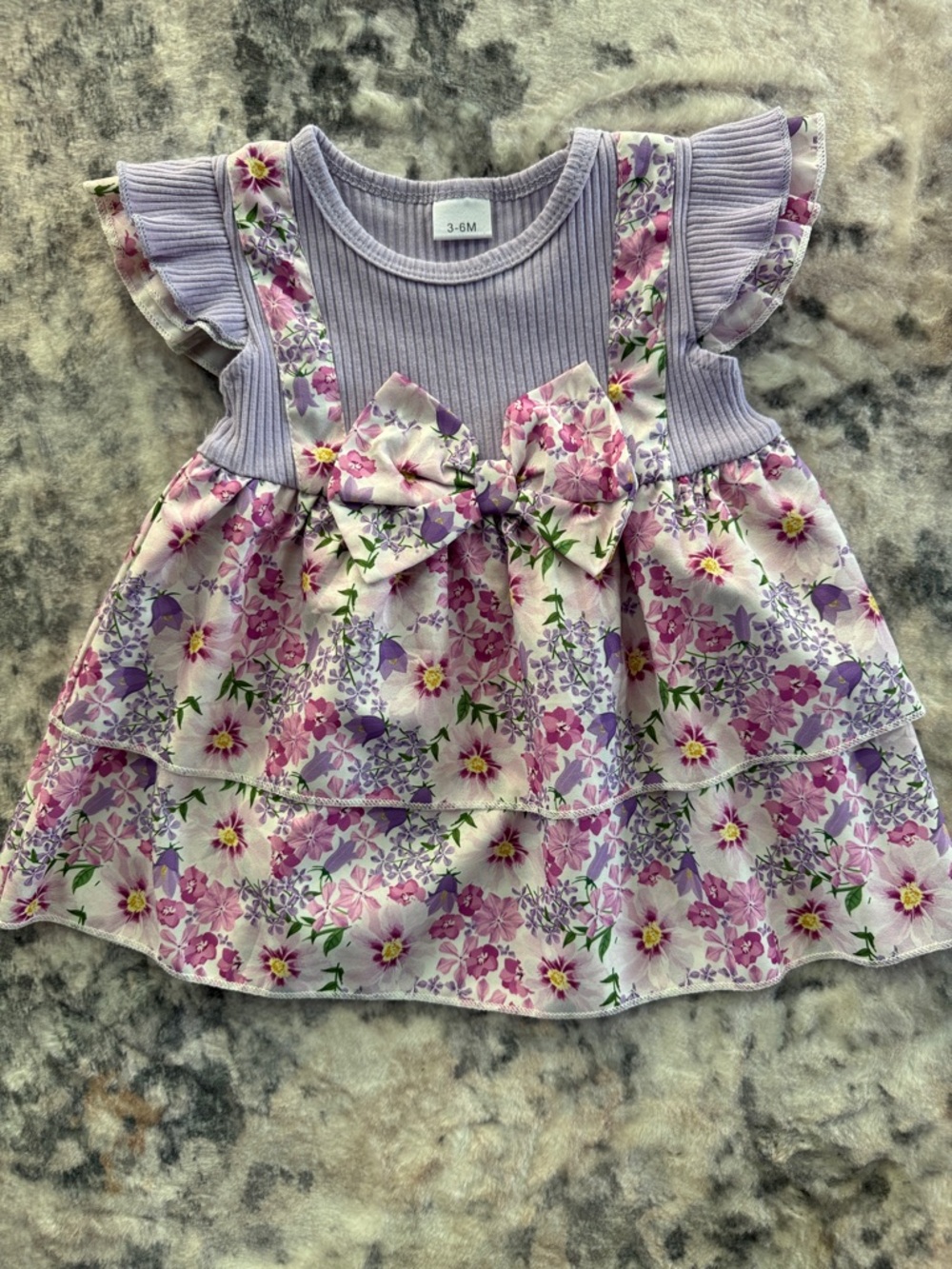 Lilac Floral Bow Baby Dress NWOT